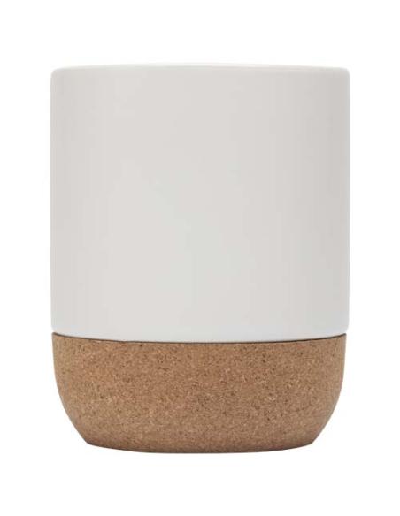 Taza de cerámica para sublimación de 300 ml con detalles de corcho N10648001