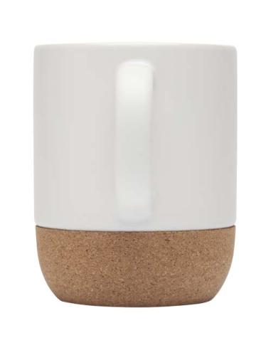 Taza de cerámica de 300 ml con detalles de corcho y acabado mate N10748001