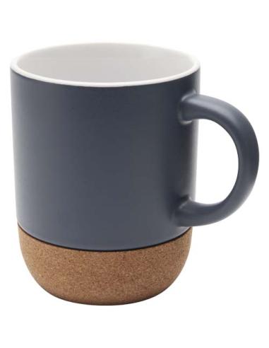 Taza de cerámica de 300 ml con detalles de corcho y acabado mate N05748001