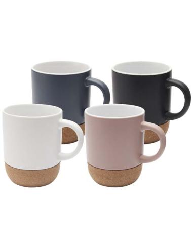 Taza de cerámica de 300 ml con detalles de corcho y acabado mate N05748001