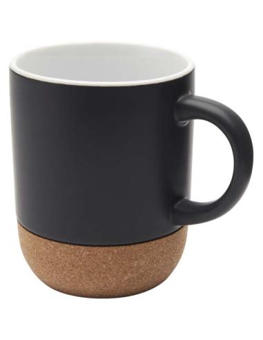 Taza de cerámica de 300 ml con detalles de corcho y acabado mate N09748001