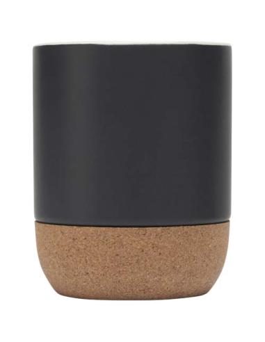 Taza de cerámica de 300 ml con detalles de corcho y acabado mate N09748001