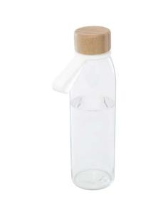 Botella de cristal de 500 ml con asa de silicona y tapa de bambú N10358001
