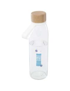 Botella de cristal de 500 ml con asa de silicona y tapa de bambú N10358001 2