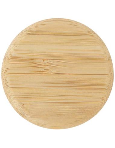 Botella de cristal de 500 ml con asa de silicona y tapa de bambú N10358001