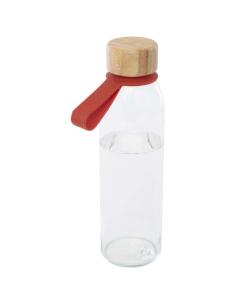 Botella de cristal de 500 ml con asa de silicona y tapa de bambú N10358001