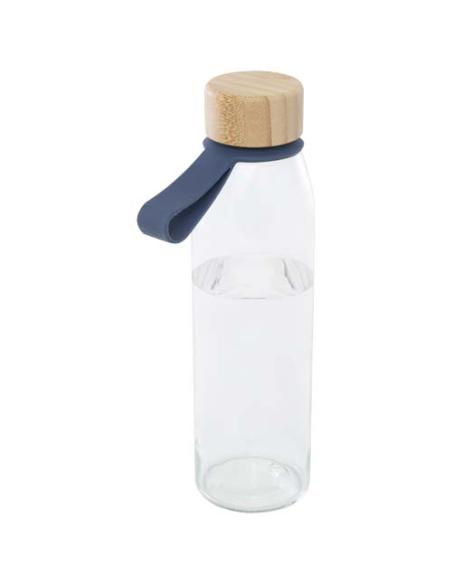 Botella de cristal de 500 ml con asa de silicona y tapa de bambú N15358001