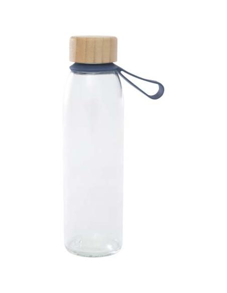 Botella de cristal de 500 ml con asa de silicona y tapa de bambú N15358001