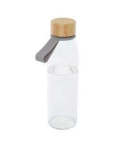 Botella de cristal de 500 ml con asa de silicona y tapa de bambú N10358001