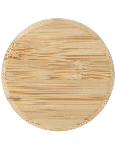 Botella de cristal de 500 ml con asa de silicona y tapa de bambú N09358001