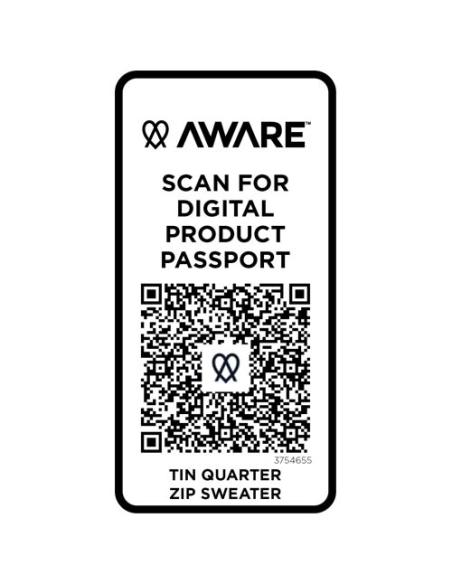 Sudadera unisex de material reciclado con cremallera 1/4 Aware™ N05564573