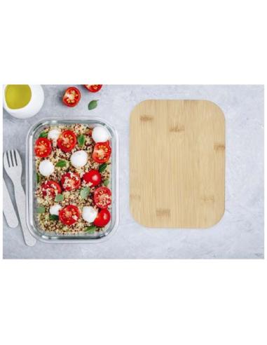Fiambrera de vidrio con tapa de bambú N55672311