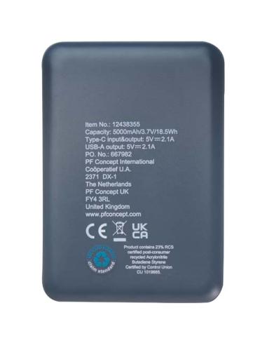 Batería externa tipo C de plástico reciclado de 5000 mAh N55383421