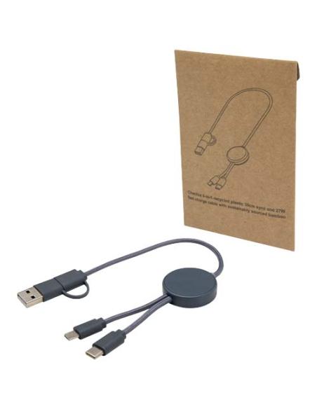 Cable 5 en 1 de plástico reciclado de 30 cm para sincronización de datos y carga rápida de 27 W N55724421