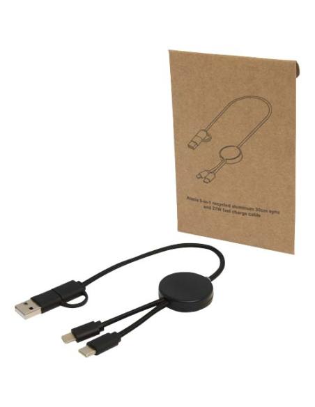 Cable 5 en 1 de plástico reciclado de 30 cm para sincronización de datos y carga rápida de 27 W N09724421