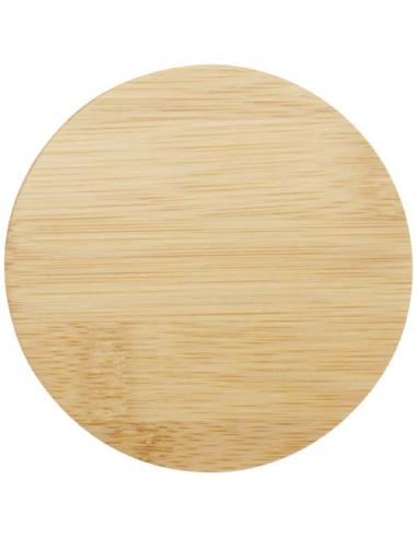 Taza de vidrio de 350 ml con tapa de bambú N10814311