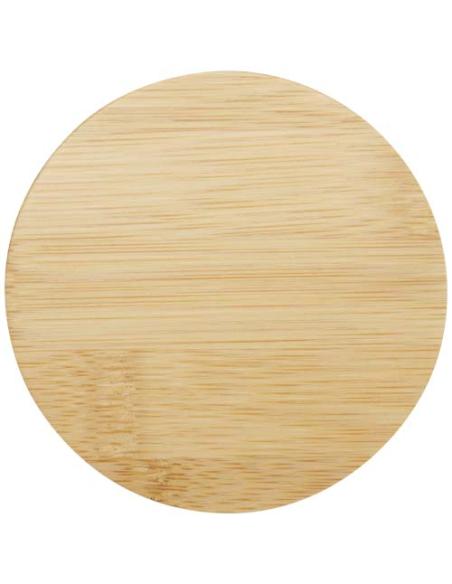 Taza de vidrio de 350 ml con tapa de bambú N10814311