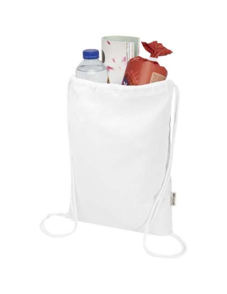 Bolsa de 5 L con cordón de algodón reciclado de 140 g/m² con certificado GRS N10167021
