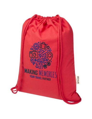 Bolsa de 5 L con cordón de algodón reciclado de 140 g/m² con certificado GRS N12167021