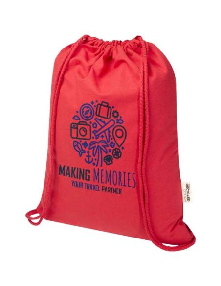 Bolsa de 5 L con cordón de algodón reciclado de 140 g/m² con certificado GRS N12167021