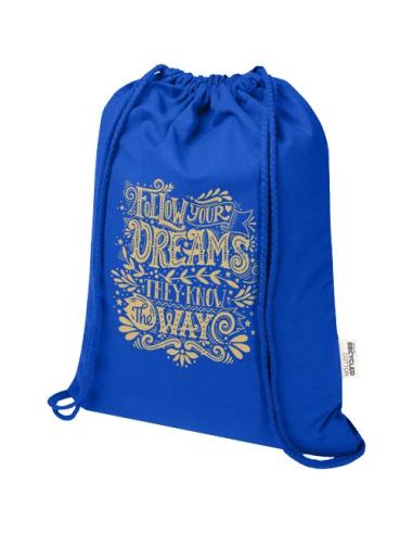 Bolsa de 5 L con cordón de algodón reciclado de 140 g/m² con certificado GRS N35167021