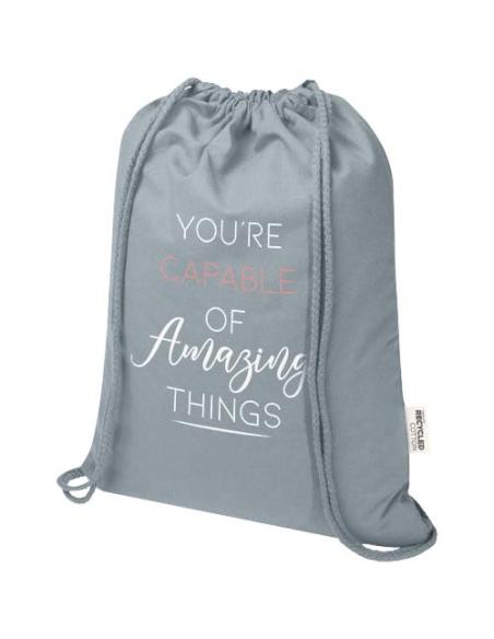 Bolsa de 5 L con cordón de algodón reciclado de 140 g/m² con certificado GRS N28167021