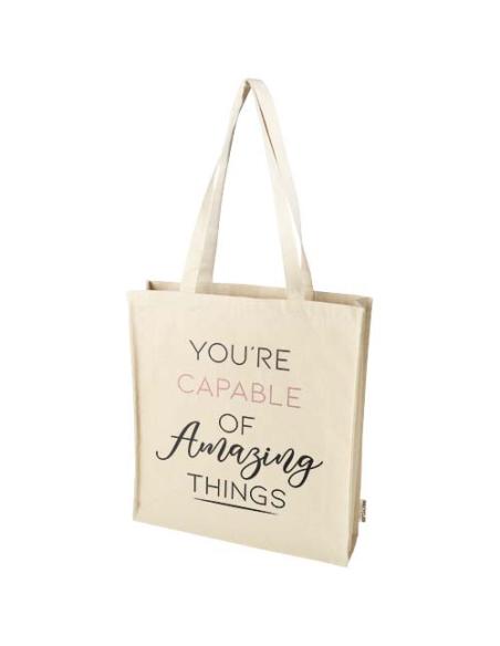 Bolsa Tote algodón reciclado 100% GRS con refuerzos de 270 g/m² 14L N60737021