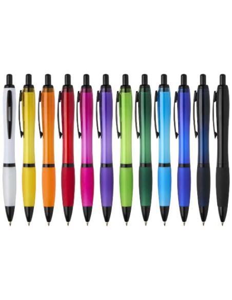 Bolígrafo de plástico reciclado con adornos negros (tinta negra) N12692601