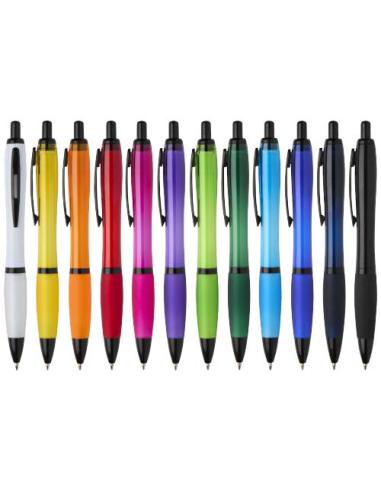 Bolígrafo de plástico reciclado con adornos negros (tinta negra) N13692601