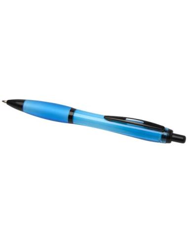 Bolígrafo de plástico reciclado con adornos negros (tinta negra) N15692601