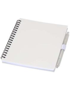 Juego de libreta de tapa blanda y bolígrafo de plástico reciclado (tinta azul) N10892601