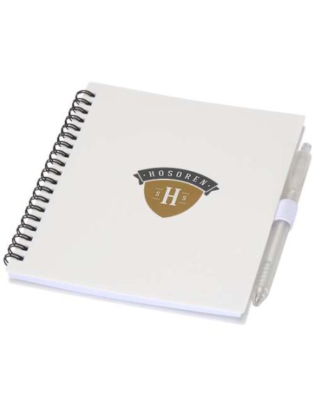 Juego de libreta de tapa blanda y bolígrafo de plástico reciclado (tinta azul) N10892601