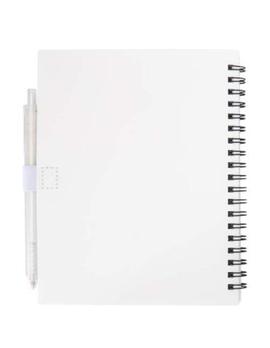 Juego de libreta de tapa blanda y bolígrafo de plástico reciclado (tinta azul) N10892601