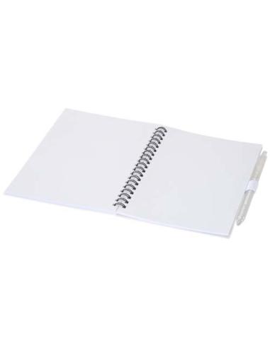 Juego de libreta de tapa blanda y bolígrafo de plástico reciclado (tinta azul) N10892601