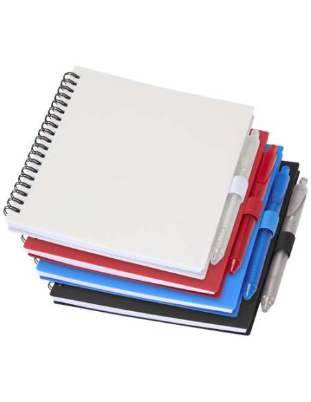 Juego de libreta de tapa blanda y bolígrafo de plástico reciclado (tinta azul) N10892601