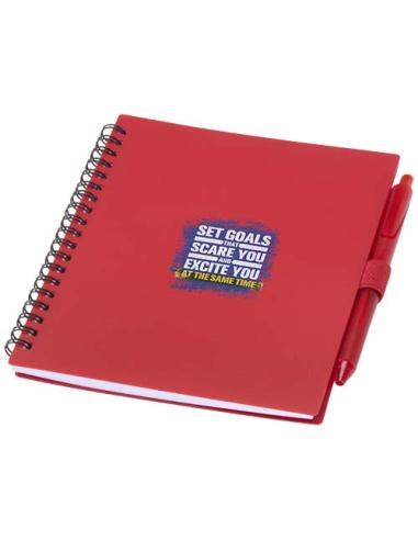 Juego de libreta de tapa blanda y bolígrafo de plástico reciclado (tinta azul) N12892601