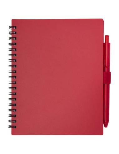 Juego de libreta de tapa blanda y bolígrafo de plástico reciclado (tinta azul) N12892601