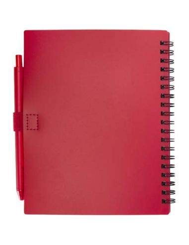 Juego de libreta de tapa blanda y bolígrafo de plástico reciclado (tinta azul) N12892601