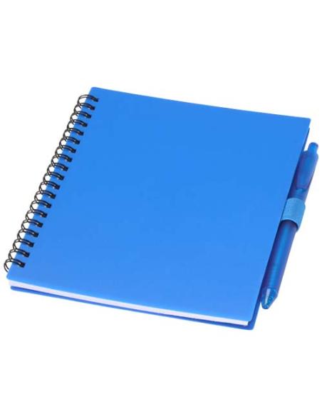 Juego de libreta de tapa blanda y bolígrafo de plástico reciclado (tinta azul) N25892601