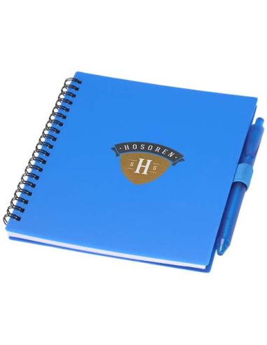 Juego de libreta de tapa blanda y bolígrafo de plástico reciclado (tinta azul) N25892601