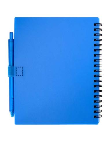 Juego de libreta de tapa blanda y bolígrafo de plástico reciclado (tinta azul) N25892601
