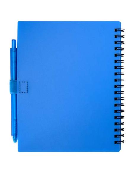 Juego de libreta de tapa blanda y bolígrafo de plástico reciclado (tinta azul) N25892601