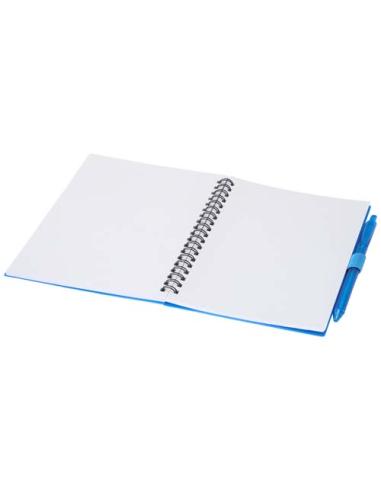 Juego de libreta de tapa blanda y bolígrafo de plástico reciclado (tinta azul) N25892601