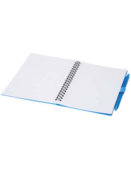 Juego de libreta de tapa blanda y bolígrafo de plástico reciclado (tinta azul) N25892601