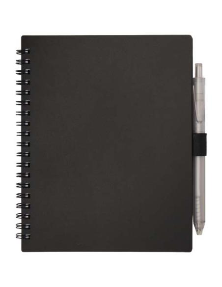 Juego de libreta de tapa blanda y bolígrafo de plástico reciclado (tinta azul) N09892601