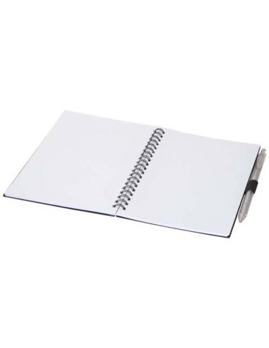 Juego de libreta de tapa blanda y bolígrafo de plástico reciclado (tinta azul) N09892601