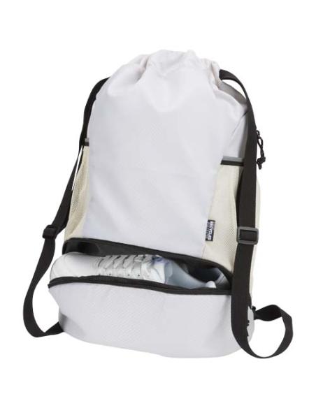 Bolsa deportiva de 18 L con cordón y compartimento inferior de material reciclado con certificado GRS N23990031