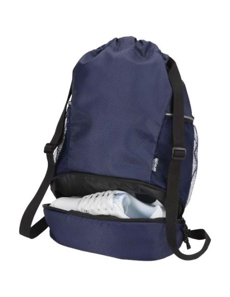 Bolsa deportiva de 18 L con cordón y compartimento inferior de material reciclado con certificado GRS N55990031