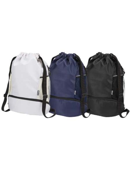 Bolsa deportiva de 18 L con cordón y compartimento inferior de material reciclado con certificado GRS N55990031