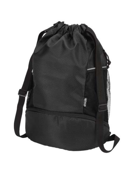 Bolsa deportiva de 18 L con cordón y compartimento inferior de material reciclado con certificado GRS N09990031
